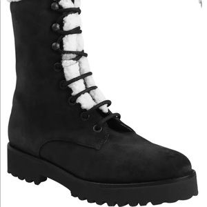 ANDRE ASSOUS Prisca Water Resistant Black Combat Boot 6